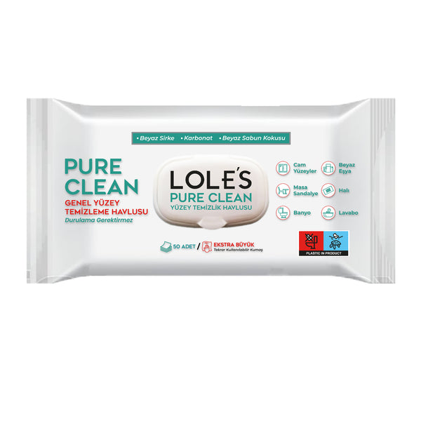 LOLE'S YÜZEY TEMİZLİK HAVLUSU - EXTRA CLEAN Çam Kokulu 50 Adet