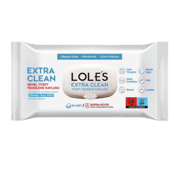 LOLE'S YÜZEY TEMİZLİK HAVLUSU - EXTRA CLEAN Çam Kokulu 50 Adet